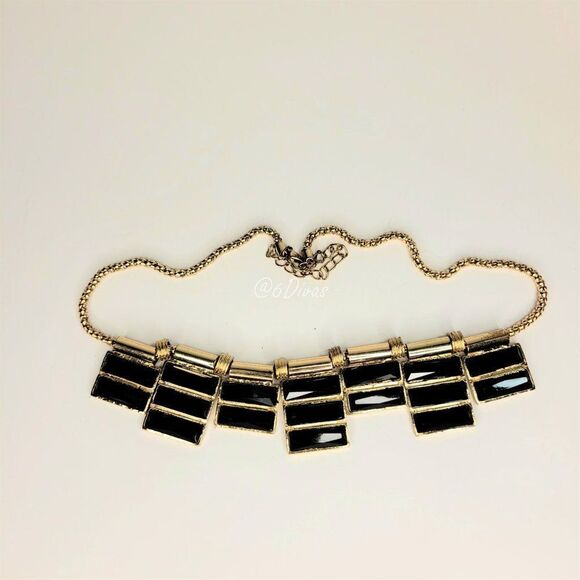 Gold and Black Choker Necklace - Picture 6 of 6